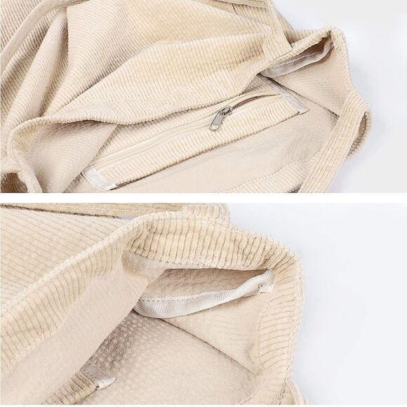 Cream Corduroy Shoulder Bag  - Picture 3 of 5